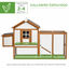 PawHut Gallinero de Madera para Exterior 181x79,5x117,5 cm Jaula para 2-4 Gallinas con Techo Resistente al Agua Corral de Metal 2 Perchas Nido Bandeja Extraíble y Rampa Natural., , large indicador imagen numero 4