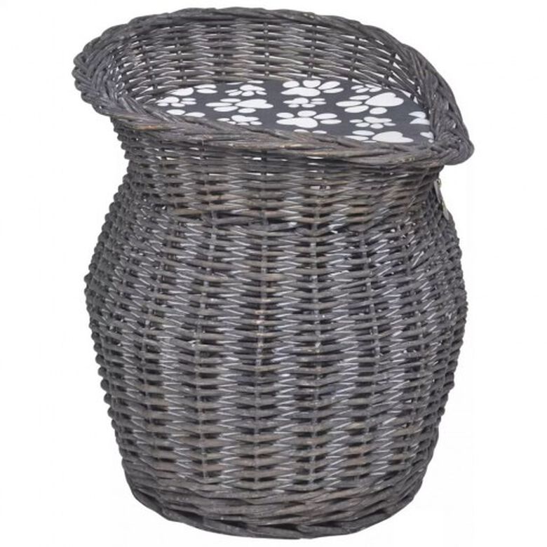 Cama de mimbre para gatos color Gris thumbnail