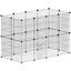 PawHut Valla Metálica para Mascotas de 24 Paneles, Jaula para Animales Pequeños, Forma Personalizable, Jaula para Conejos, Cobayas, Chinchillas, Gatitos, 120x60x80 cm, Negro, , large indicador imagen numero 1