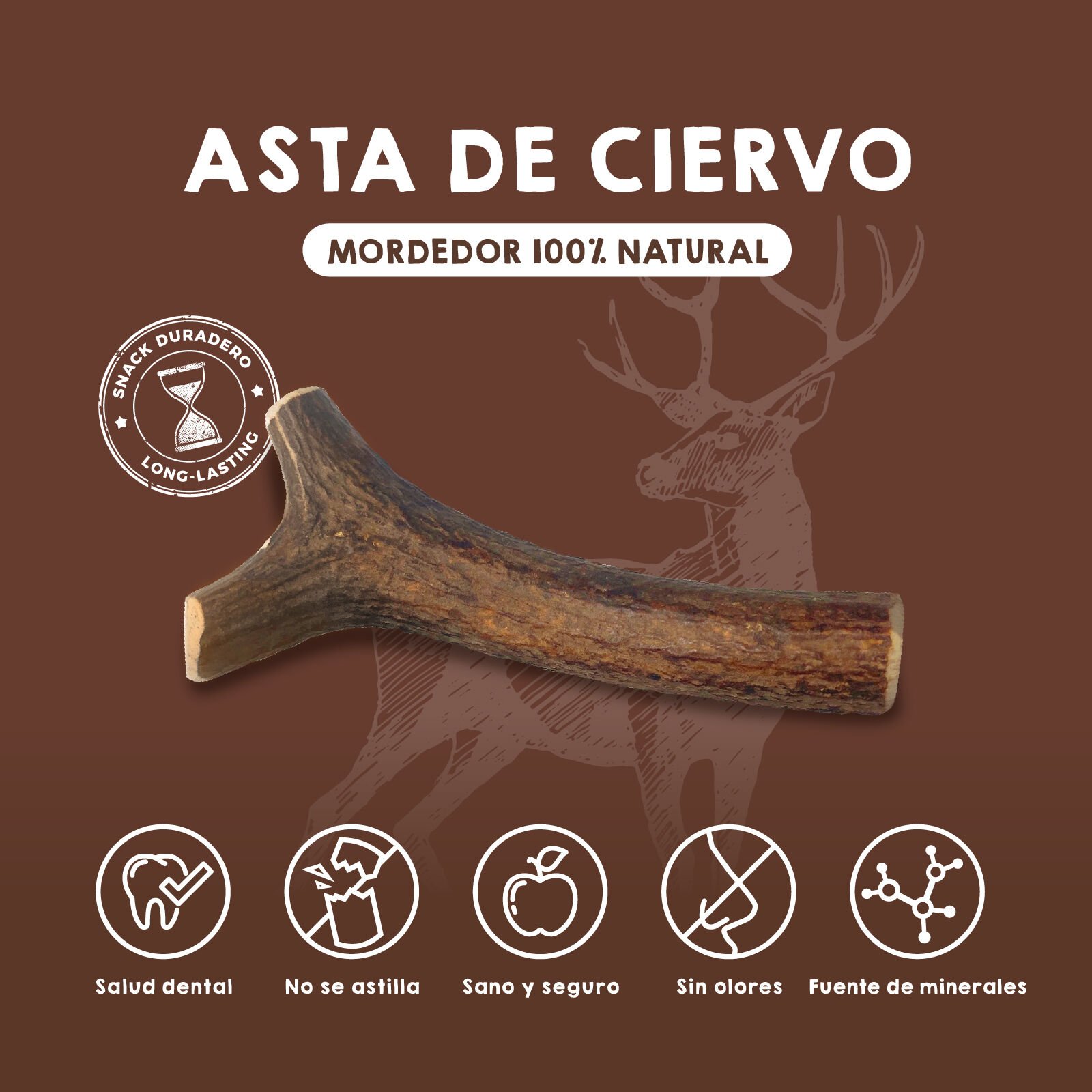 MAIKAI Asta de Ciervo Mordedor para Perro thumbnail