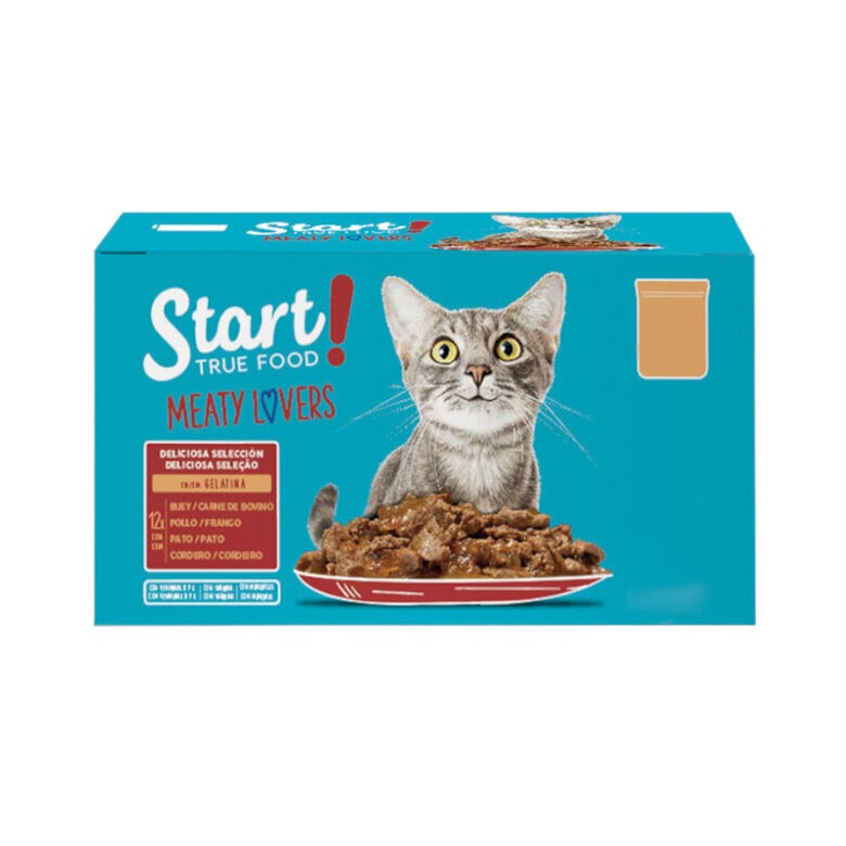 96 sobres x 100 g Start Cat Selección de carnes sobre con gelatina para gatos ¡Pack ahorro!