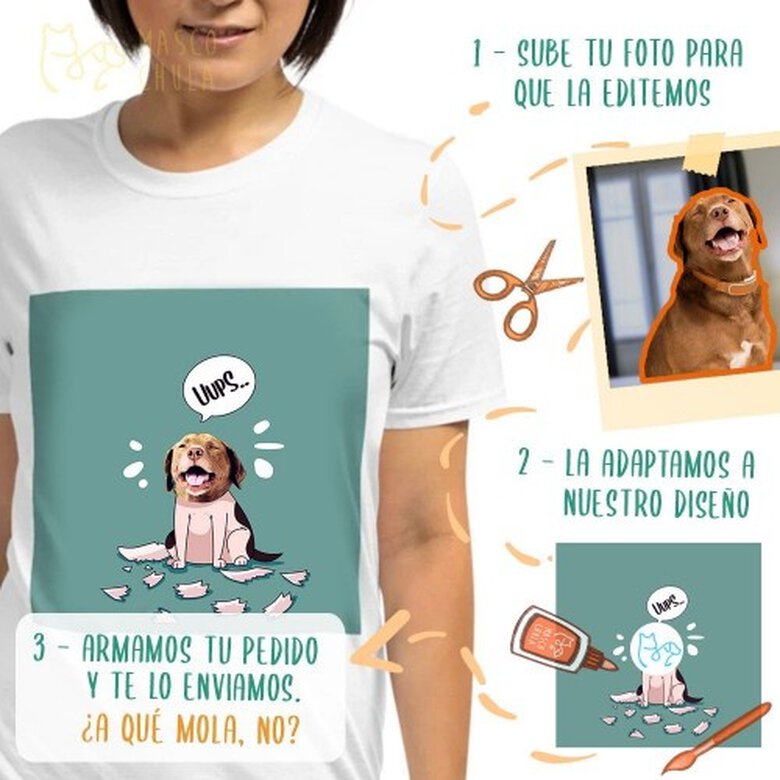 Mascochula camiseta mujer melasuda personalizada con tu mascota gris oscuro, , large image number null
