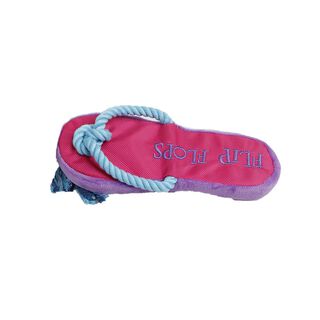 Summer Vibes Flip Flop Chancleta con Cuerda Rosa y Azul Juguete para perros