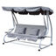 Outsunny Columpio Balancín Jardín 3 Plazas Convertible en Cama Techo Parasol Regulable Bandeja para Bebida Terrza Balcón Exterior Carga máx. 340kg Acero 200x120x164cm Gris, , large indicador imagen numero 1
