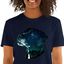 Mascochula camiseta mujer noche estrellada personalizada con tu mascota azul marino, , large indicador imagen numero 1