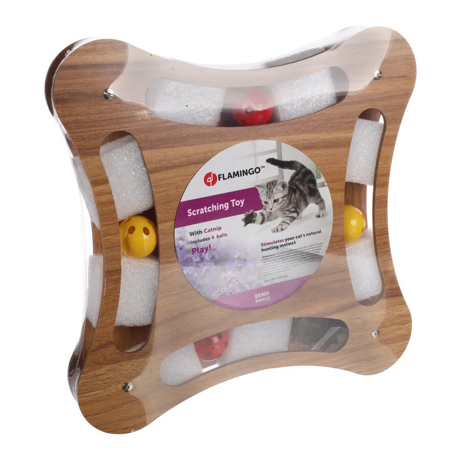 Flamingo Densi Juguete Rascador Cuadrado con Pelotas para gatos thumbnail
