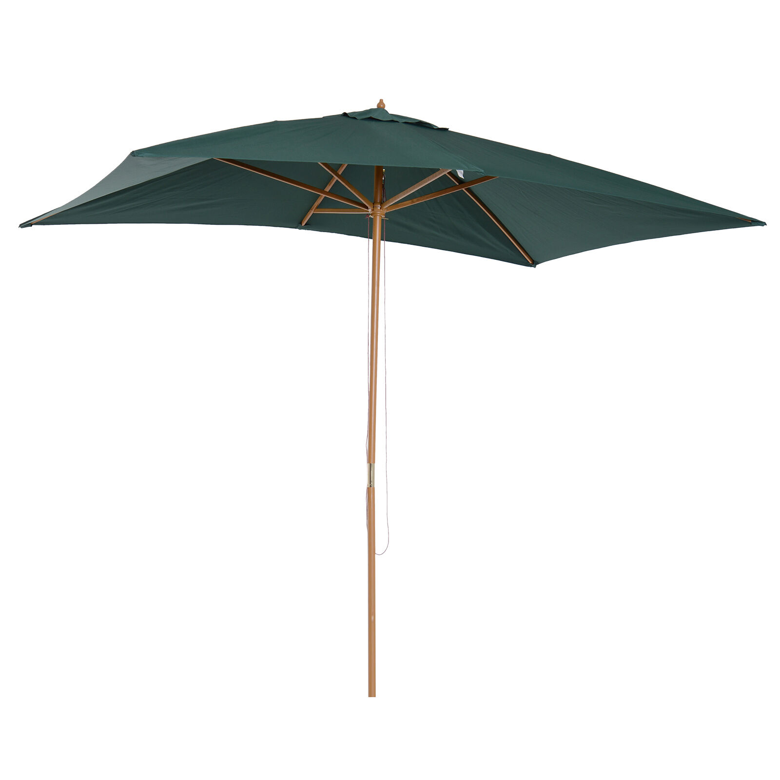 Outsunny Sombrilla Parasol 3x2m y Altura 2,55m Jard&iacute;n Terraza Poli&eacute;ster 180 g/m&sup2; y Madera Verde Oscuro, , large Imagen numero 1