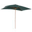 Outsunny Sombrilla Parasol 3x2m y Altura 2,55m Jard&iacute;n Terraza Poli&eacute;ster 180 g/m&sup2; y Madera Verde Oscuro, , large indicador imagen numero 1