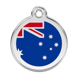 Red Dingo Placa identificativa Acero Inoxidable Esmalte Bandera Australiana Azul para perros