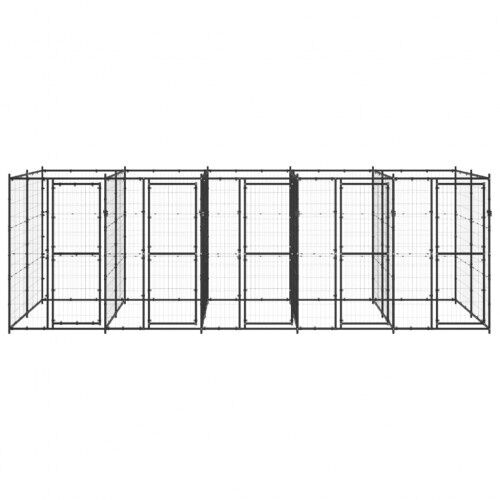 Vidaxl perrera con puertas de bisagra negro para perros thumbnail