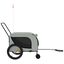 vidaXL Remolque de bicicleta para perros hierro tela Oxford gris negro, , large indicador imagen numero 4
