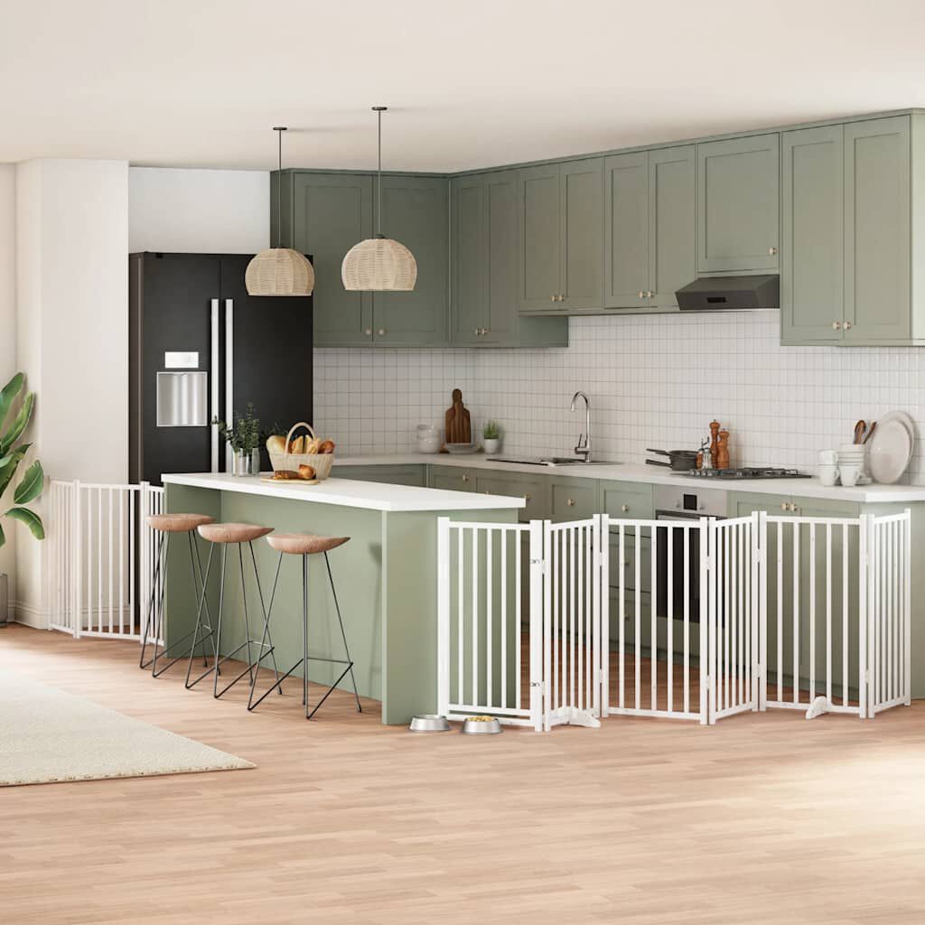 vidaXL Puerta para Perros Plegable Paneles Puerta de Seguridad Madera de &Aacute;lamo, , large Imagen numero 2