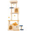 COSTWAY &Aacute;rbol Rascador para Gatos de 159cm, Torre Rascador Grande para Gatitos con 2 Condos, Percha de Peluche Extra&iacute;ble, Postes de Sisal, Vers&aacute;til Centro de Actividades para Hogar con Varios Gatos, , large indicador imagen numero 1