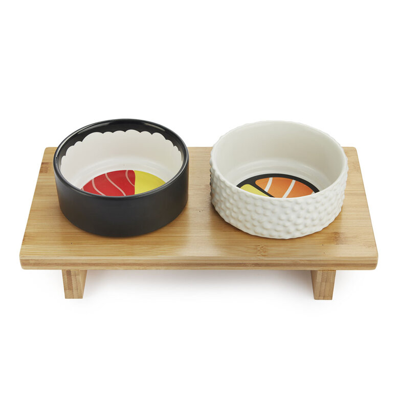 Balvi Comedero perros y gatos Komeki Diseño inspirado en rollitos de sushi Cerámica/bambú, , large image number null