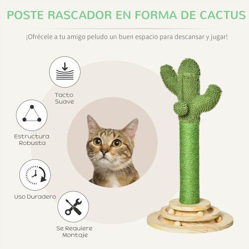PawHut poste rascador cactus para gatos thumbnail