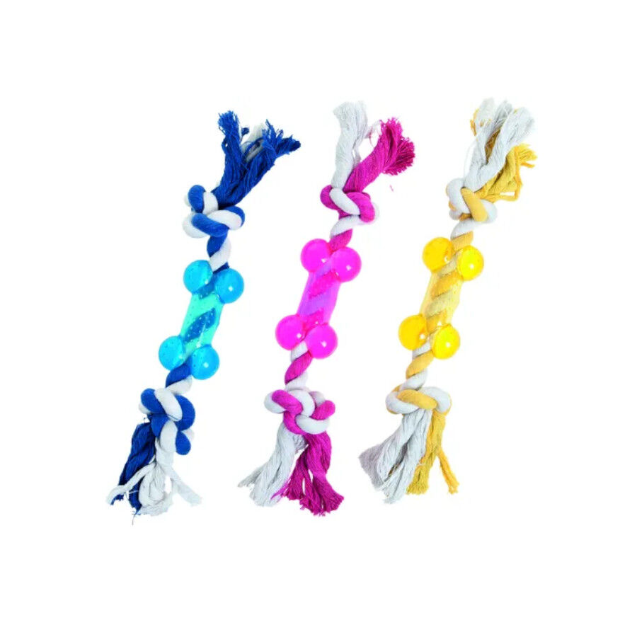 Flamingo juguete hueso con cuerda para perros Imagen numero 1