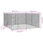 vidaXL Perrera de exterior acero galvanizado plateado 4x4x2 m, , large indicador imagen numero 3