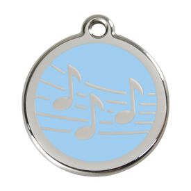 Red Dingo Placa identificativa Acero Inoxidable Esmalte Música Azul Claro para perros