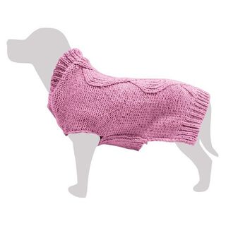 Jersey de punto trenzado color Rosa, Jersey de punto trenzado color Rosa