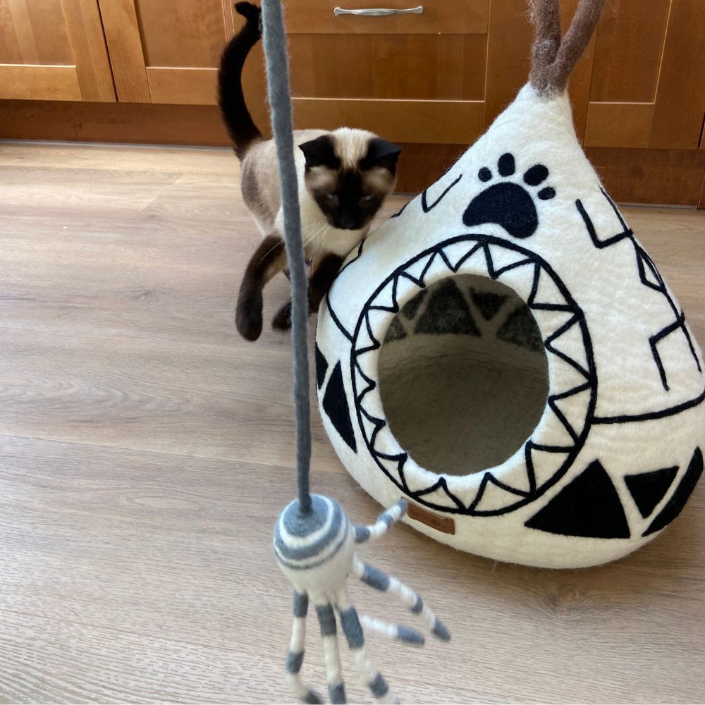 Juguete pulpo para gato de lana natural Siphon, , large Imagen numero 3