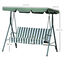 Outsunny Columpio Balancín de Jardín Exterior de 3 Plazas con Cojín Techo Ajustable y Marco de Metal para Balcón Terraza Patio Carga Máx. 200 kg 172x110x153 cm Raya Verde, , large indicador imagen numero 3