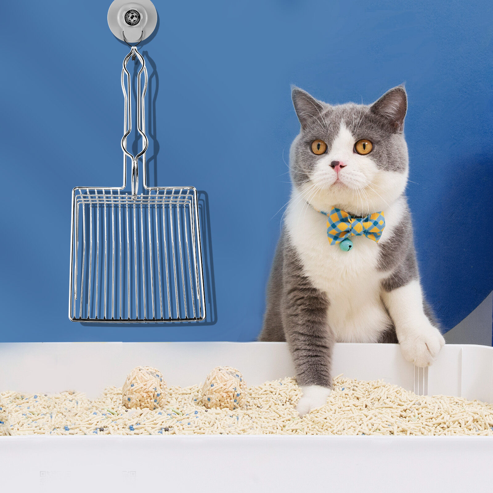 Nobleza Pala para Arenero De Gatos, 2 Minutos Para Limpiar Una Caja de Arena, Recogedor de Residuos en Arena de Gatos Met&aacute;lico, , large Imagen numero 2