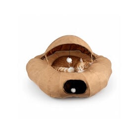 All For Paws Lamb Cat T&uacute;nel Dona Marr&oacute;n Bronceado para gatos