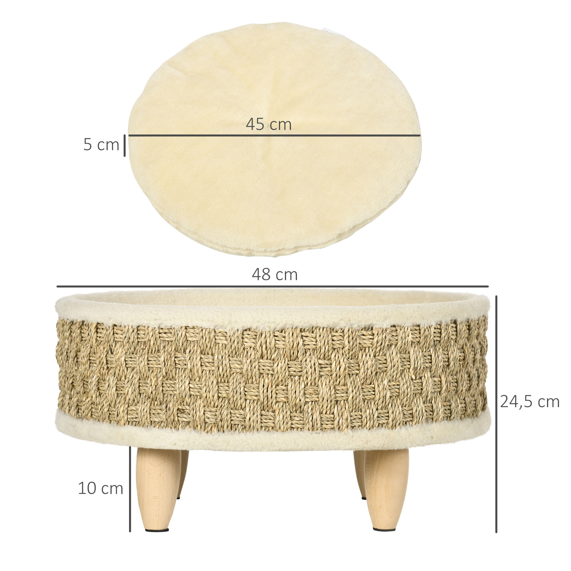PawHut Cama para Perros Beige, , large Imagen numero 3