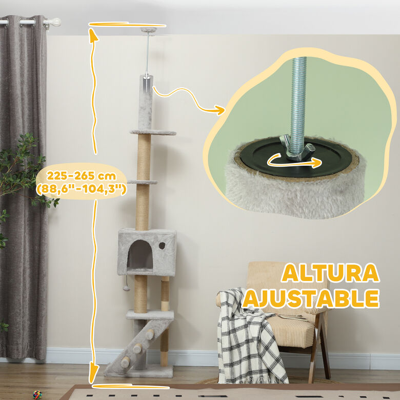PawHut Árbol Gris Claro para Gatos thumbnail