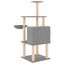 vidaXL Rascador para gatos con postes de sisal gris claro 132 cm, , large indicador imagen numero 4