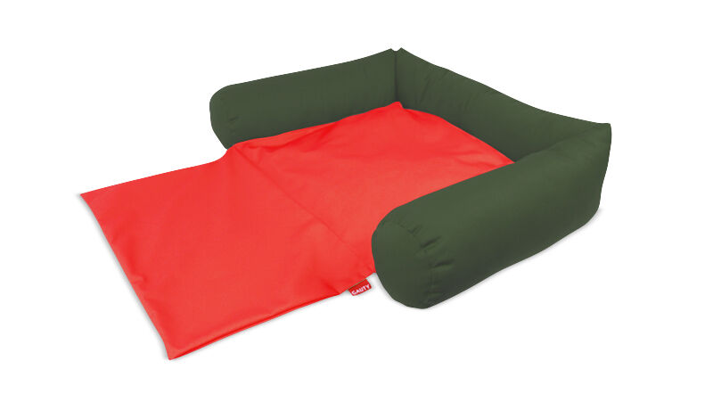 Gauty Cama para Perros y Gatos  Tela de sarga - Verde y rojo, , large Imagen numero 1