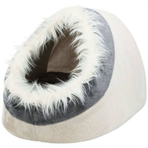 Cama cueva de diseño para gatos color Beige y Gris