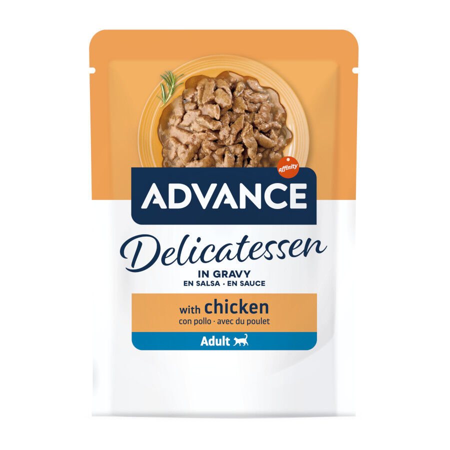 85 g Advance Delicatessen Pollo en Salsa Sobres para gatos, , large Imagen numero 1