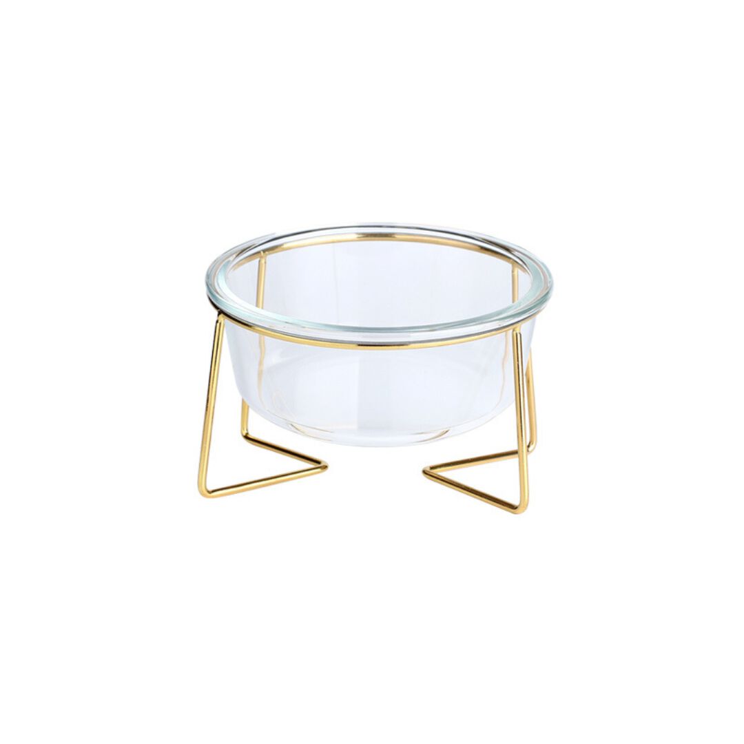 Taz&oacute;n de Vidrio Transparente con Soporte Dorado | Inclinado | 480ml, , large Imagen numero 1