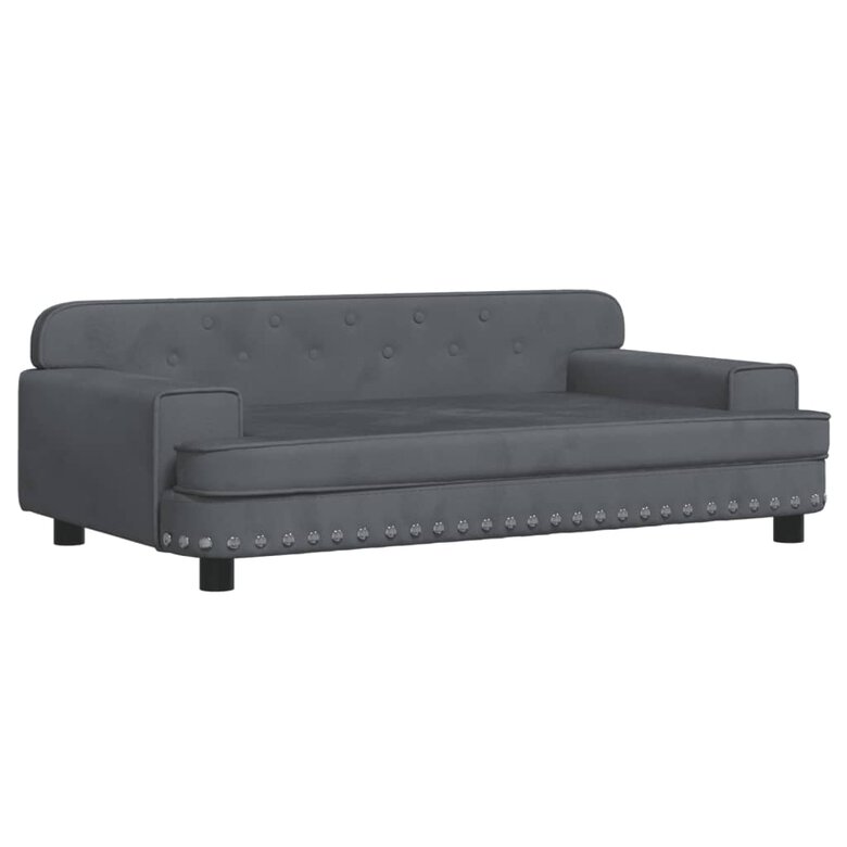 vidaXL Cama para perros de terciopelo gris oscuro 70x45x30 cm