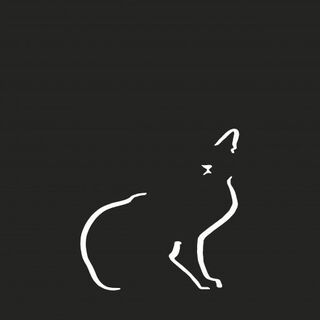 Ilustración de gato doméstico sin marco color Negro
