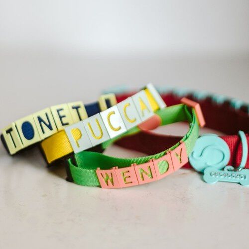 Seron collar personalizado de nylon amarillo y verde menta para mascotas, , large Imagen numero 2