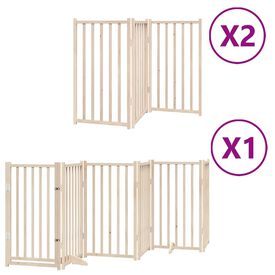 vidaXL Puerta para Perros Plegable Paneles Puerta de Seguridad Madera de Álamo