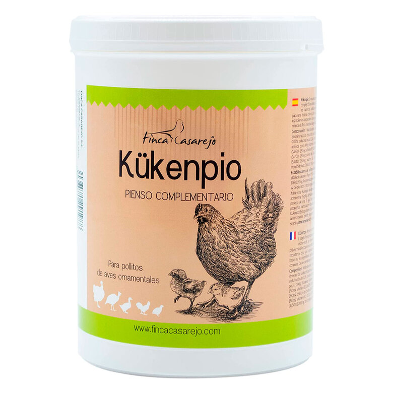 Alimento complementario rico en Probióticos y Oligoelementos - KÜKENPIO 550gr. - Vitaminas para pollitos de Gallina, faisanes, codornices y otras aves de corral - Pollos sanos y fuertes