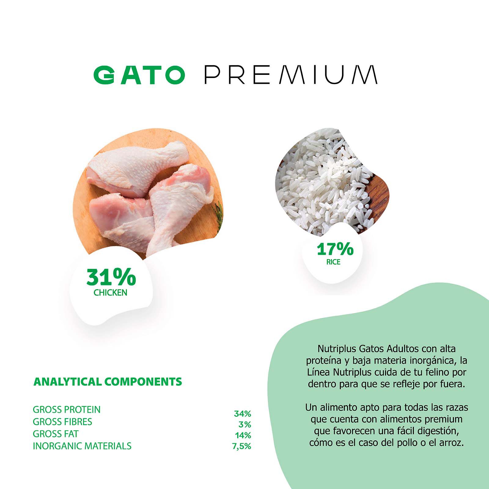 Pienso para gatos adultos sabor Pollo, , large Imagen numero 2