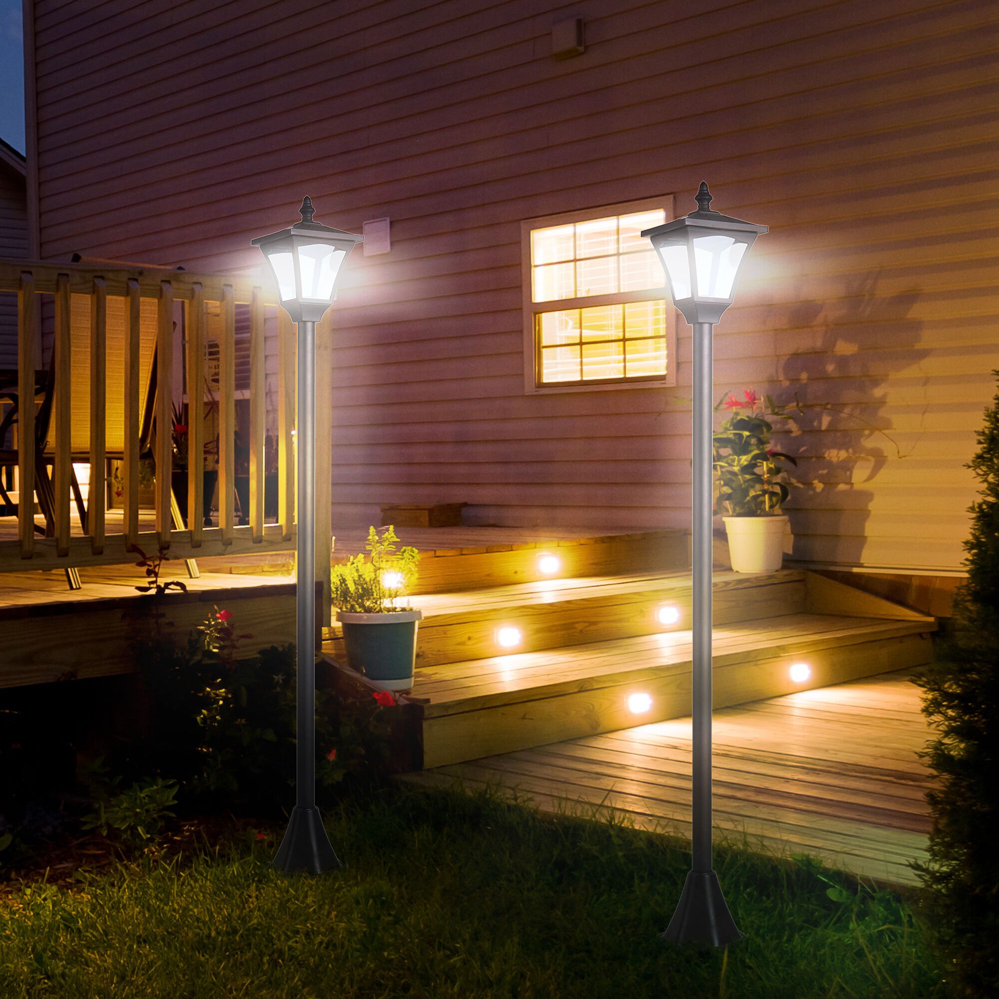 Outsunny Farolas Solares Negro thumbnail