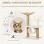 PawHut árbol rascador mediano blanco y marrón para gatos, , large indicador imagen numero 4