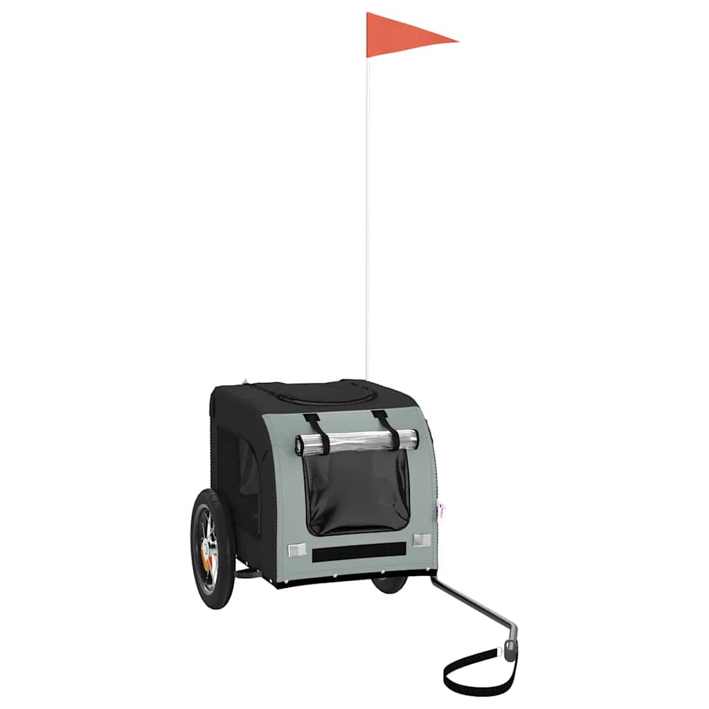 vidaXL Remolque Bicicleta Hierro Negro para perros y gatos