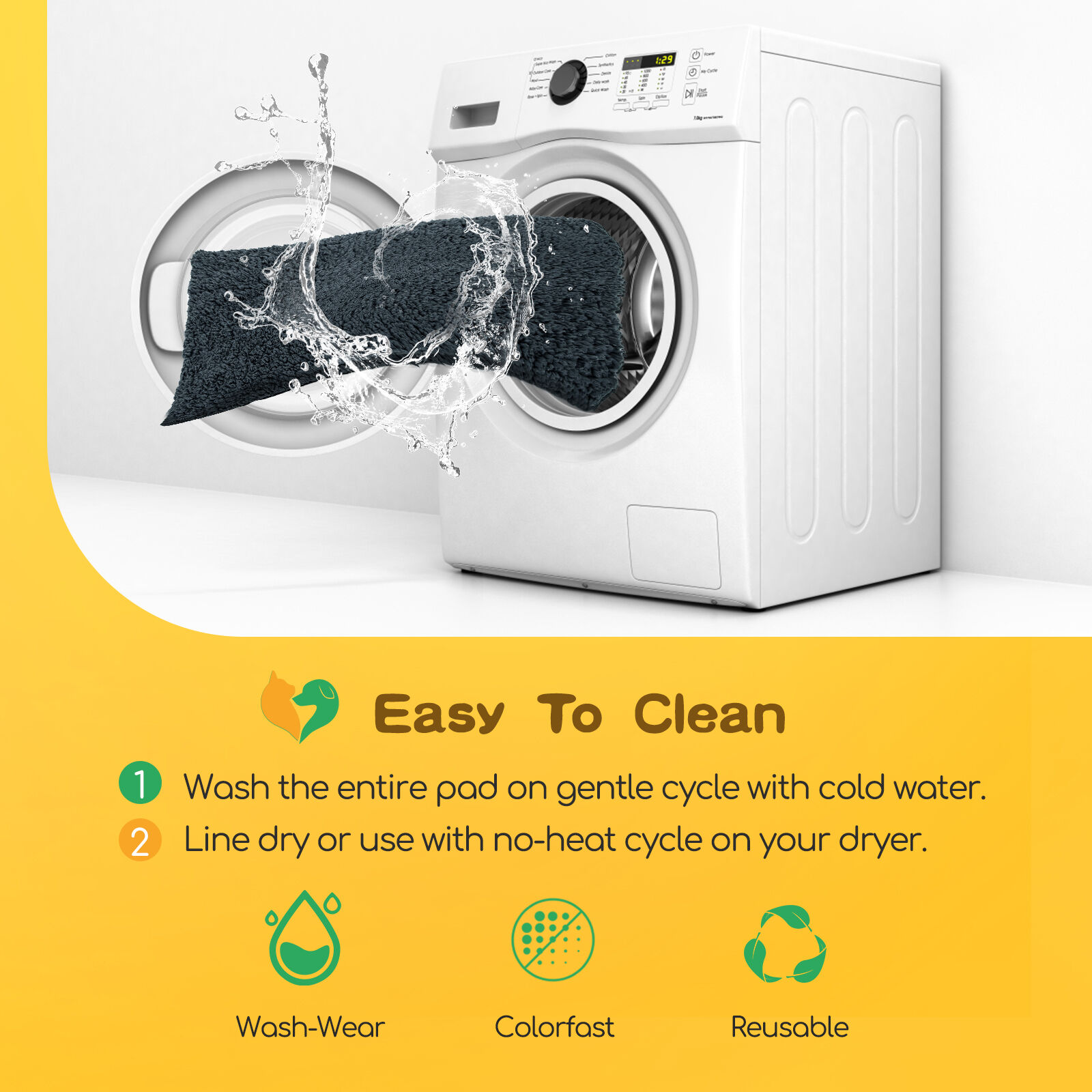 Nobleza Manta Autocalefactora para Perros y Gatos, Alfombra T&eacute;rmica, Manta T&eacute;rmica Lavable Antideslizante para Perros, Alfombrilla Autocalentable Esponjosa C&aacute;lida, Gris, 40x50cm, , large Imagen numero 4