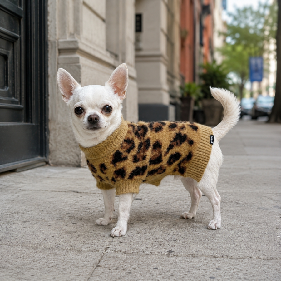Gotoo Jersey Punto Estampado Leopardo para perros, , large Imagen numero 1