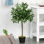 Outsunny 2 Plantas Artificiales de 90 cm de Altura Árboles de Laurel Decorativos con Maceta para Hogar Salón Uso en Interiores y Exteriores Verde, , large indicador imagen numero 2