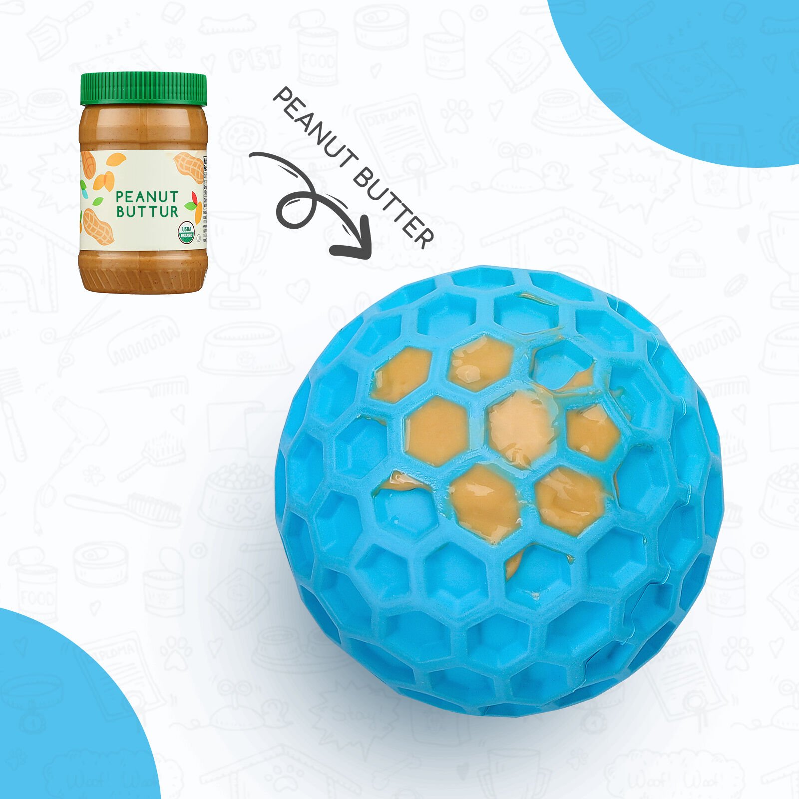 Nobleza Pelota Perros con Sonido,  Pelota de Juguete para Perros Interactivo, Indestructible Squeak Juguetes para Perro, Pelota Fun para Masticar Jugar Entrenamiento, Bolas de Caucho Natural, &Oslash; 5.5cm, , large Imagen numero 3