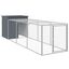 vidaXL Gallinero con corral acero galvanizado gris 110x1017x110 cm, , large indicador imagen numero 17