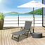 Outsunny Tumbona de Jard&iacute;n Plegable Tumbona Relinable de Aluminio con Respaldo Ajustable en 5 Posiciones para Terraza Piscina Exterior Carga M&aacute;x. 150 kg 69x140x107 cm Gris, , large indicador imagen numero 2