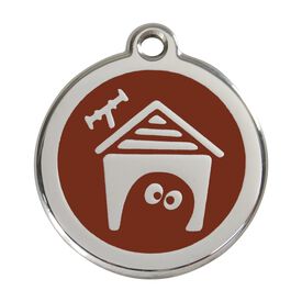 Red Dingo Placa identificativa Acero Inoxidable Esmalte Perro Casa Marron para perros